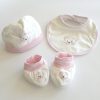 Personalised New Born Baby Gift Set with Embroidered Name in Pink