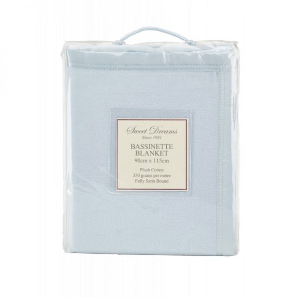 Monogrammed Bassinet Cot blankets with embroidered name - blue