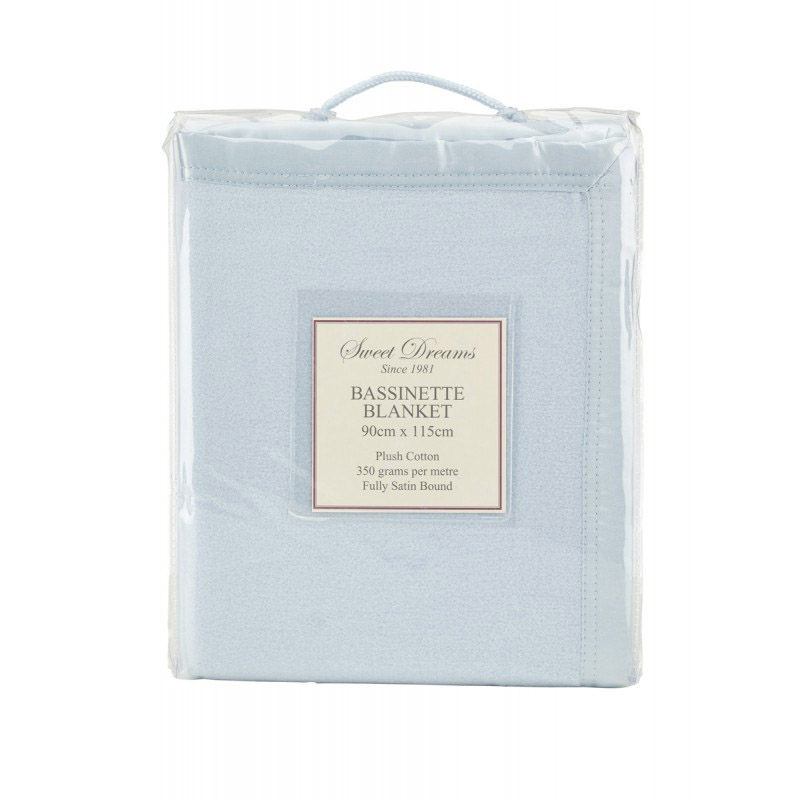 Monogrammed Bassinet Cot blankets with embroidered name - blue