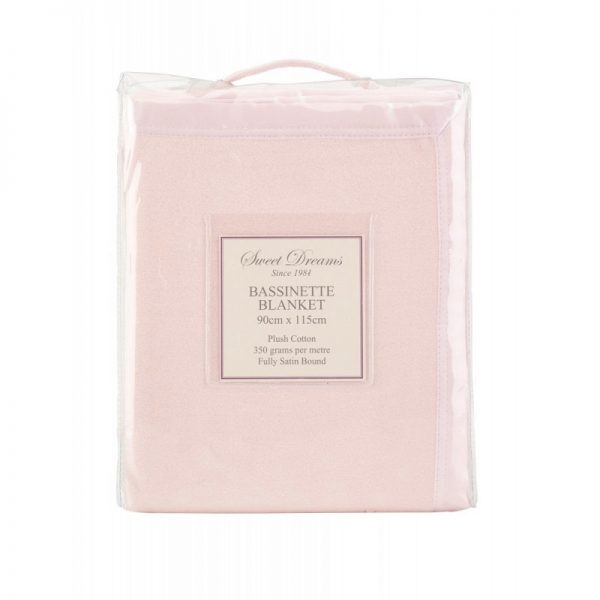 Personalised Bassinet Cot blankets with embroidered name - pink
