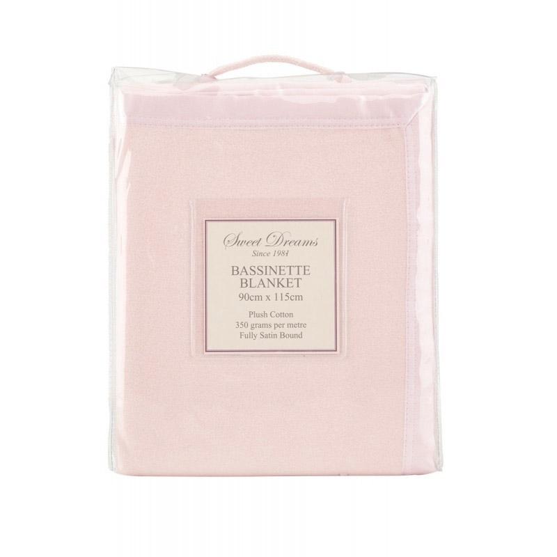 Personalised Bassinet Cot blankets with embroidered name - pink