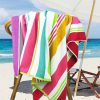 Personalised Jacquard Large Beach Towel - Rainbow with embroidered name