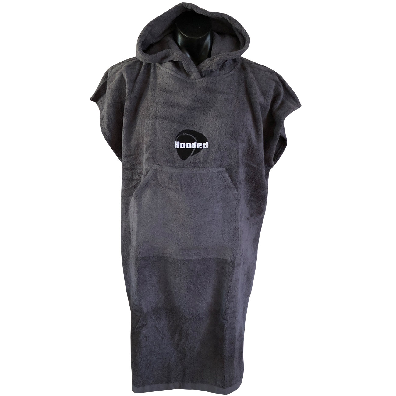 grey Personalised Hooded Grey Beach Towel with Embroidered Name