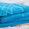 Monogrammed Bath Towel and Washer Set with embroidered name - Aqua
