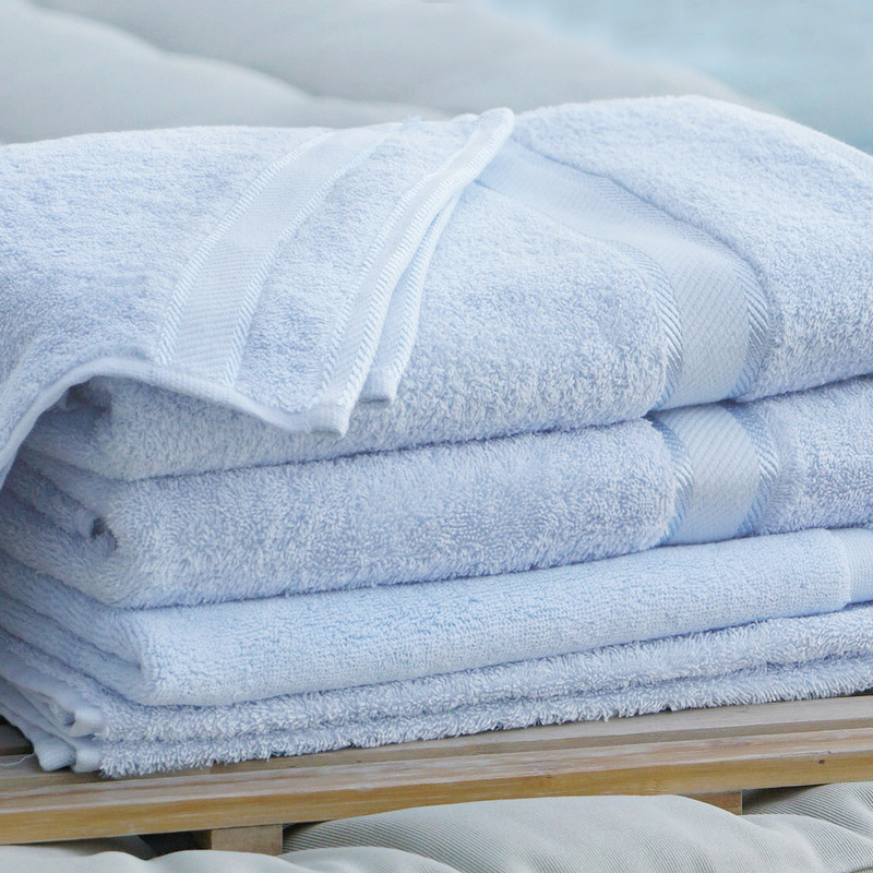 Monogrammed Bath Towel and Washer Set with embroidered name - baby blue