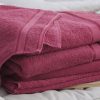 Monogrammed Bath Towel with Embroidered Name-burgundy