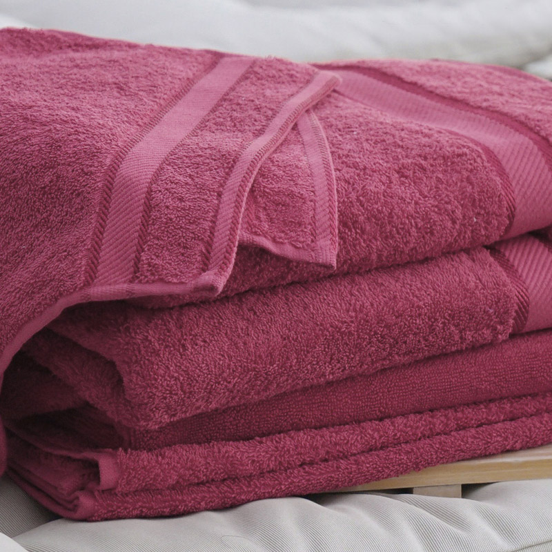 Monogrammed Bath Towel with Embroidered Name-burgundy