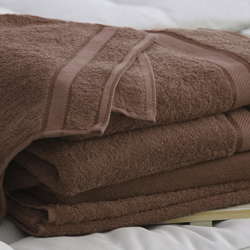 Monogrammed Bath Towel with Embroidered Name - Chocolate