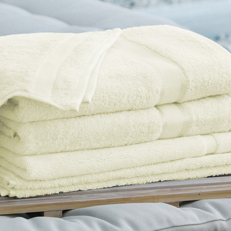 Monogrammed Bath Towel with Embroidered Name - Cream