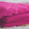 Monogrammed Bath Towel with Embroidered Name - Fuschia