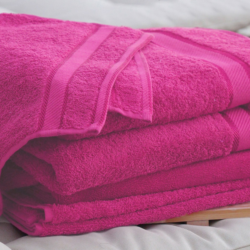 Monogrammed Bath Towel with Embroidered Name - Fuschia