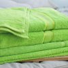 Monogrammed Bath Towel with Embroidered Name - Lime