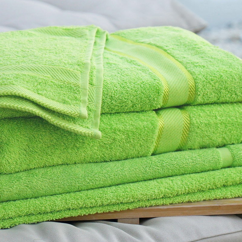 Monogrammed Bath Towel with Embroidered Name - Lime
