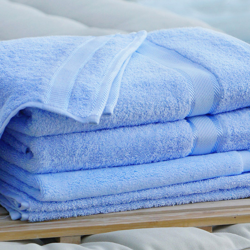 Monogrammed Bath Towel with Embroidered Name - Mid Blue