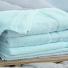 Monogrammed Bath Towel with Embroidered Name - Soft Aqua