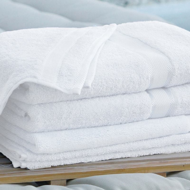 Monogrammed Towel with Embroidered Name - White