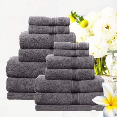 Ramesses Monogrammed Bath Towel - Charcoal with embroidered name