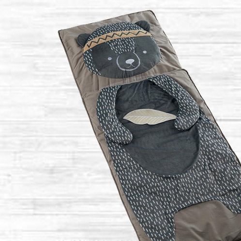 Personalised Toddler Bear Sleeping Bag Swag with Embroidered Name
